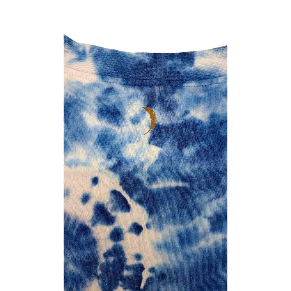 Jessica Simpson Active XS Blue Tie-Dye Cropped Tank Top Sleeveless Muscle Tee - Picture 6 of 6